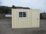 12' SHIPPING CONTAINER W/ SIDE DOOR & WINDOW (UNUSED)