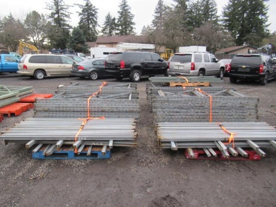 METAL RACKING - APPROX (43) 7 1/2' UPRIGHTS & APPROX (131) 7' CROSSARMS