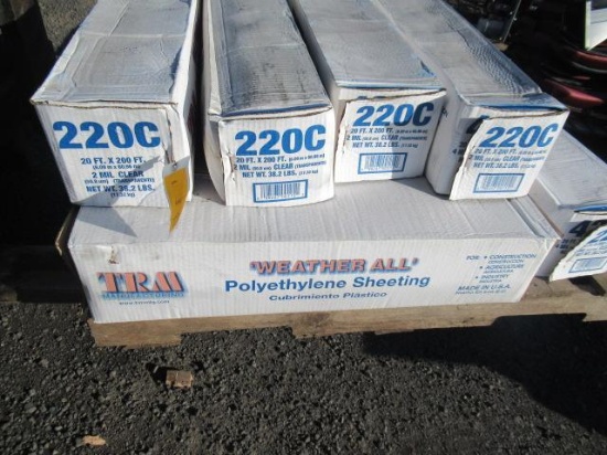 (10) BOXES OF WEATHERALL & ASSORTED 20' X 200' 2 MIL 220C CLEAR SHEETING POLYETHYLENE