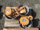 (3) ASSORTED MAGNA 2 TON HOIST CHAIN FALLS