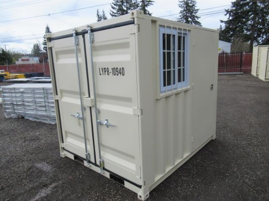 2023 8' SHIPPING CONTAINER W/ SIDE DOOR & WINDOW