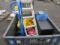 HAND CART, MOP BUCKET, METAL GAS CAN, 6' LADDER, ORGANIZATION BIN, & PLASTIC CABINET