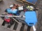 ASSORTED LIGHTS & TOOLS, DEWALT TOOL SET, COMPANION DRILL BIT SET, & CROWBAR