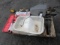 DEWALT 20V WEED EATER, CRAFTSMAN 18'' CHAINSAW, POULAN 16'' CHAINSAW, SINK, US GENERAL INNER TIERED