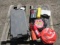 HYDRAULICS PORTABLE PULLER SET, TIRE INFLATOR, BOOST CABLES, ASSORTED WELDING ALLOYS, & ECHO TRIMMER