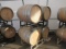 (4) WOOD BARRELS W/ RACK