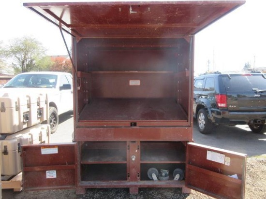 JOBOX JOB SITE STORAGE CABINET W/ CASTORS  60" W X 43" D X 83" H