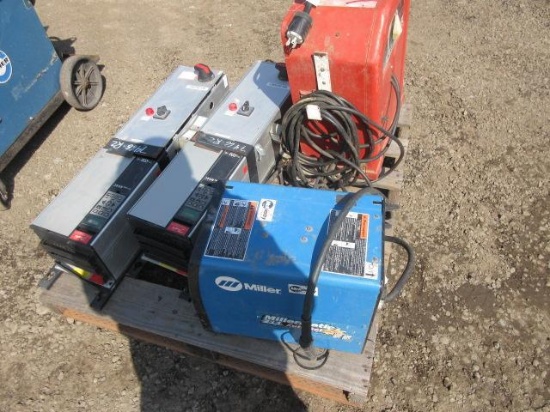 LINCOLN AC-225-S ARC WELDER, MILLER MILLERMATIC 211 WIRE FEED WELDER, & (2) DANFOSS VLT 6000