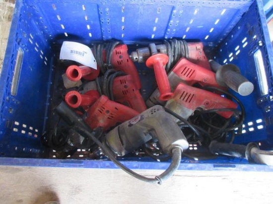 (6) MILWAUKEE 1/2 & 3/8 HOLE SHOOTER DRILLS & (1) B&D 1/2'' HOLE GUN DRILL