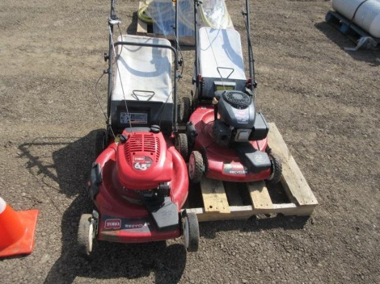 (1) TORO FRONT-WHEEL DRIVE 22'' SELF-PROPELLED 6.5HP RECYCLER PUSH LAWN MOWER W/ BAG ATTACHMENT, &