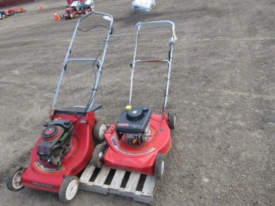 (1) MURRAY 21'' 4HP PUSH LAWN MOWER & (1) MONTGOMERY 22'' 4HP PUSH LAWN MOWER