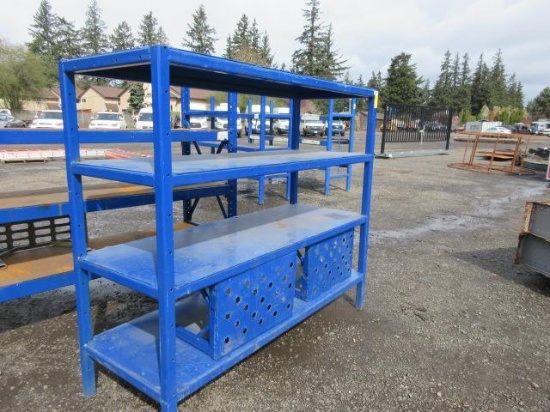 HEAVY DUTY STEEL SHOP RACK 76'' LONG X 66'' TALL
