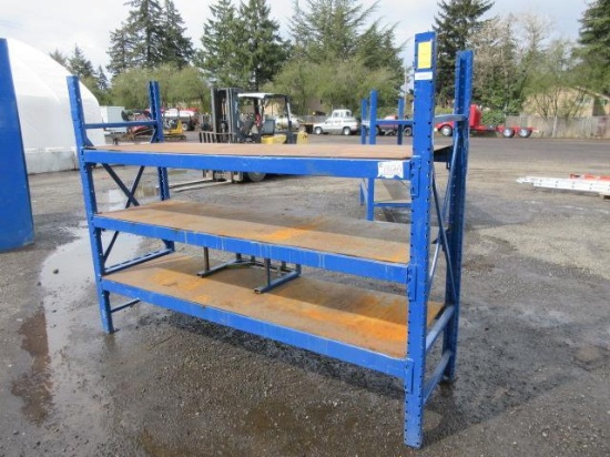 HEAVY DUTY STEEL 3-SHELF SHOP RACK 92'' LONG X 6' TALL