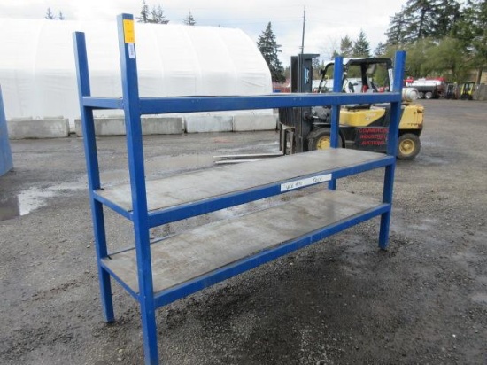 HEAVY DUTY 3-SHELF STEEL SHOP RACK 100'' LONG X 6' TALL
