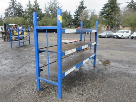 HEAVY DUTY 3-SHELF STEEL SHOP RACK 8' LONG X 6' TALL