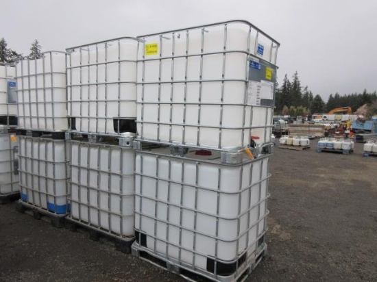 (6) 250GAL POLY TANKS IN METAL CRATES