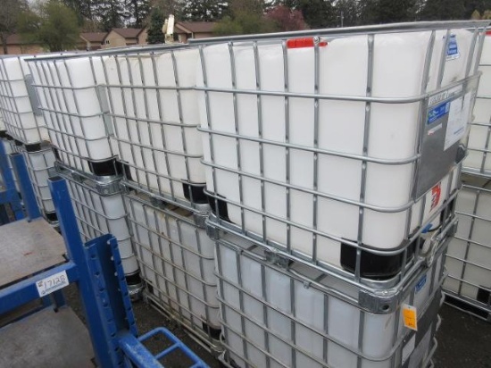 (6) 250GAL POLY TANKS IN METAL CRATES