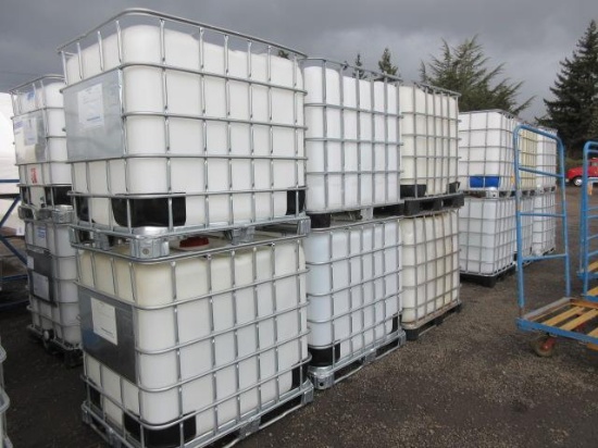 (6) 250GAL POLY TANKS IN METAL CRATES