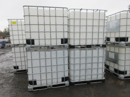 (4) 250GAL POLY TANKS IN METAL CRATES