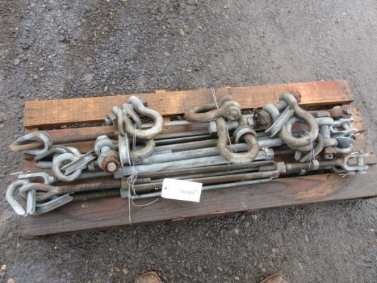 (6) 1 1/8'' 9.5 TON SHACKLES & (6) 7/8'' X 21'' TURN BUCKLES