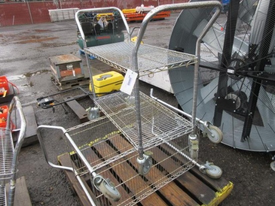 (2) ULINE WIRE CARTS ON CASTERS