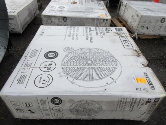 48'' UTILITECH INDUSTRIAL DRUM FAN, INDUSTRIAL HIGH VEOLICITY BELT DRIVE DRUM FAN, HEAVY DUTY STEEL