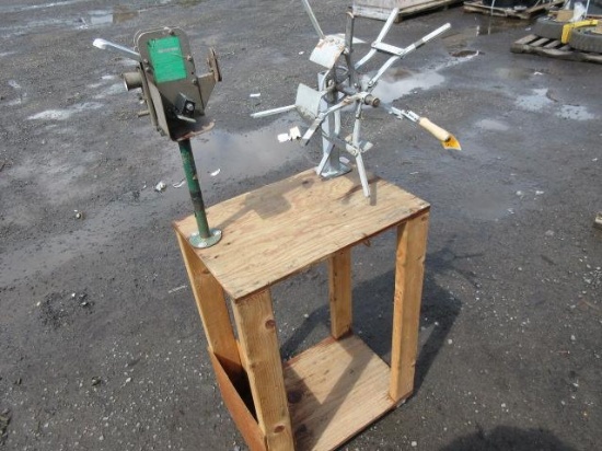 HYKON 1410 CABLE/WIRE LENGTH METER W/ OLYMPIC CABLE WRAPPER ON ROLLING CART