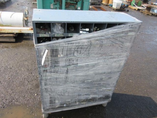 ASSORTED METAL SHELVES W/ HOSE FITTINGS