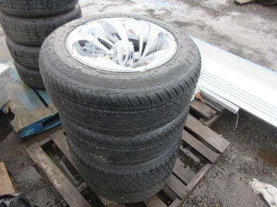 (4) FEDERAL 215/60R15 TIRES ON GM 5X4.75 POLISHED WHEELS