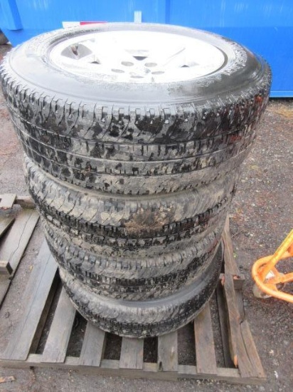 (4) MICHELIN 275/65R20 TIRES ON 5 LUG DODGE WHEELS