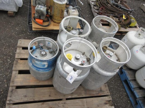 (5) ASSORTED EQUIPMENT PROPANE TANKS