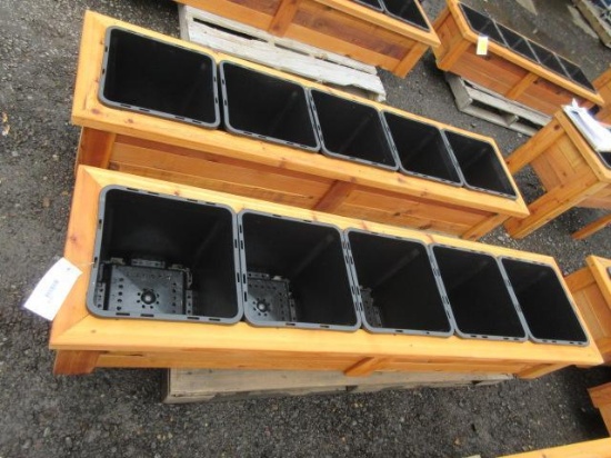 (2) 5-POT CEDAR PLANTERS