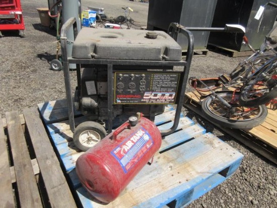 GENERAC 5000W 10HP TECUMSEH ENGINE GENERATOR & PORTABLE AIR TANK