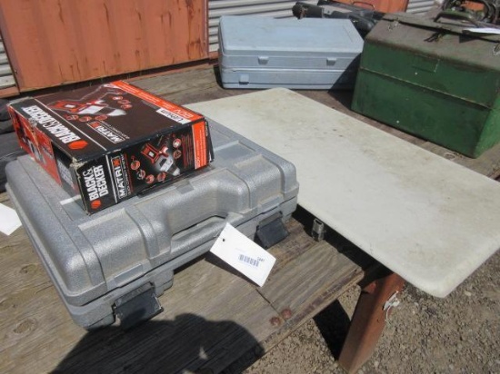 ROTOZIP, BLACK & DECKER MATRIX QUICK CONNECT SYSTEM DRILL, & PLASTIC SHELF