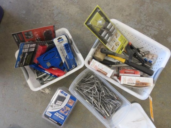 ASSORTED TOOLS/TWEEZERS/KREG JIGS/DRILL BITS/FILES, DOW KIT & MALLET