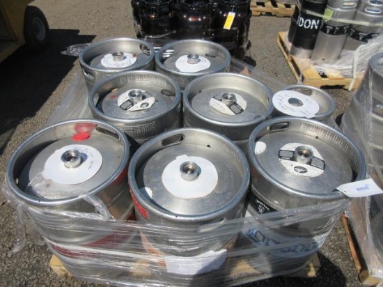 (7) 15.5GAL STAINLESS STEEL KEGS & (1) 5.16GAL STAINLESS STEEL KEG, *EMPTY - NOT CLEANED