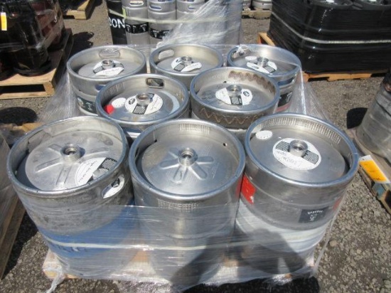 (8) 15.5GAL STAINLESS STEEL KEGS, *EMPTY - NOT CLEANED