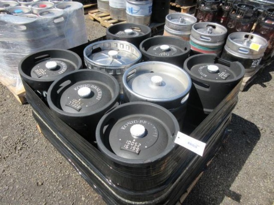 (2) 15.5GAL STAINLESS STEEL KEGS & (6) DAS PLUS 50LB PLASTIC KEGS, *EMPTY - NOT CLEANED