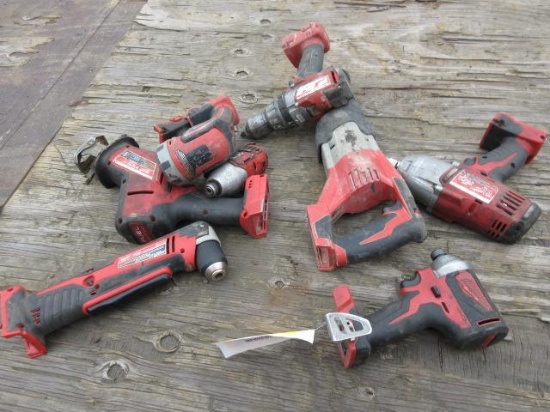 ASSORTED MILWAUKEE 18V CORDLESS TOOLS, *NO BATTERIES/CHARGERS