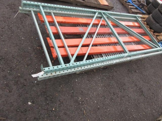 PALLET RACKING W/ WIRE DECKING - (2) 10' UPRIGHTS & (4) 9' CROSSARMS