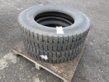 (2) BRIDGESTONE 245/75R22.5 TIRES *NO WHEELS