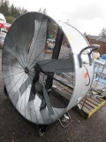 60'' UTILITECH INDUSTRIAL DRUM FAN, HIGH VELOCITY BELT DRIVE FAN, 2-SPEED, GALVANIZED FINISH, MOVES