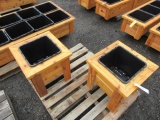 (2) CEDAR SINGLE POT PLANTERS