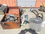 RYOBI CIRCULAR SAW, ROCKWELL CIRCULAR SAW, & (2) FACE SHIELDS