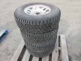 (4) GOODYEAR WRANGLER RADIAL 235/75R15 ON 5 LUG WHEELS (UNKNOWN MAKE)