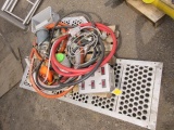 GE MOTORS A/C MOTOR W/ PUMP, ASSORTED HOSES, & ALUMINUM PLATE