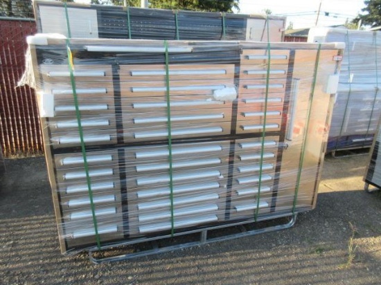 2023 STEELMAN 7' 35-DRAWER STAINLESS STEEL WORKBENCH (UNUSED)