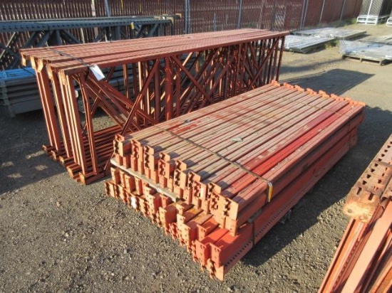 PALLET RACKING - (11) 12' H X 41.5'' D UPRIGHTS & (60) 8' CROSS ARMS