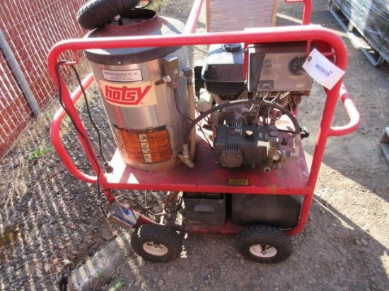 HOTSY 3500 PSI PRESSURE WASHER MOUNTED ON A ROLLING CART
