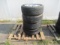 (4) BRIDGESTONE 275/55R20 TIRES ON DODGE 5 LUG ALUMINUM WHEELS